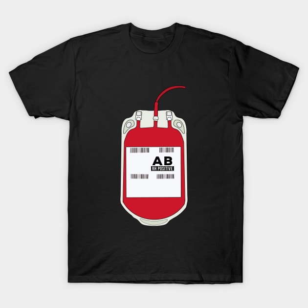 AB Positive Blood Bag T-Shirt by DiegoCarvalho